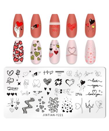 LoveOurHome 8pc Nail Stamping Kit | Geometric Flower Heart Designs | French Manicure Stamps for Women and Girls - Buy Online on GoSupps.com