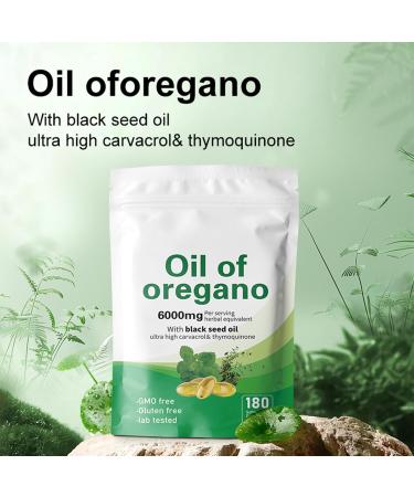 Oil of Oregano Softgels 180 Count 2 in 1 Oil of Oregano 6000 mg with Black Seed Oil Plant Based Non-GMO & Immune Support - Buy Online on GoSupps.com