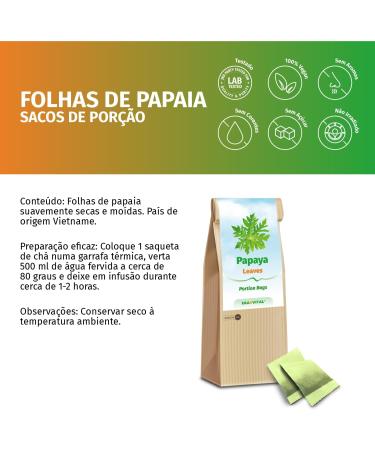 ERASVITAL LTD ERASVITAL Papaya leaves and papaya stems ground and portioned in bag without other additives 120 tea bags 276 g - Buy Online on GoSupps.com