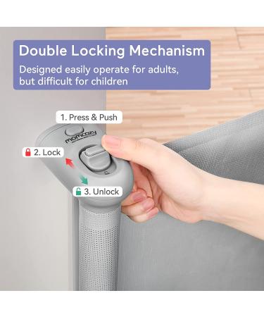Momcozy Retractable Baby Gate | 33 Tall | Extends up to 55 Wide | Child Safety Gate for Stairs, Doorways, Indoor & Outdoor - Grey - Buy Online on GoSupps.com