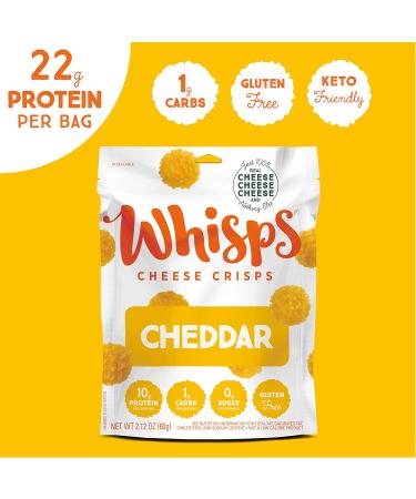 Whisps Cheese Crisps Variety Pack - Parmesan, Asiago, & Cheddar Cheese Snacks - Keto Friendly, High Protein, Low Carb, Gluten & Sugar Free - 2.12 Oz (Pack of 6) - Buy Online on GoSupps.com