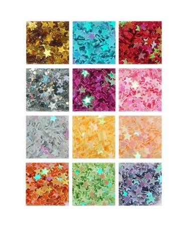 Demarkt 12 color full five-pointed star sequins nail design glitter nail art