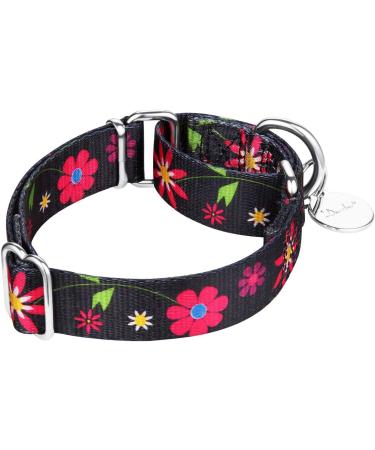 Dazzber Martingale Collars for Dogs - Adjustable Heavy Duty & Soft - Large Black 2.5cm Wide | Ideal for Small & Large Dogs - Shop Internationally! - Buy Online on GoSupps.com