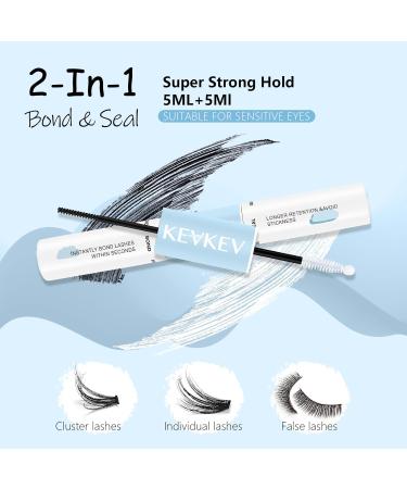 KevKev Lash Bond & Seal - Waterproof 72-Hour Hold Lash Glue for Clusters & Mascara Wand | Strong Non-Sticky 10ml - Buy Online on GoSupps.com