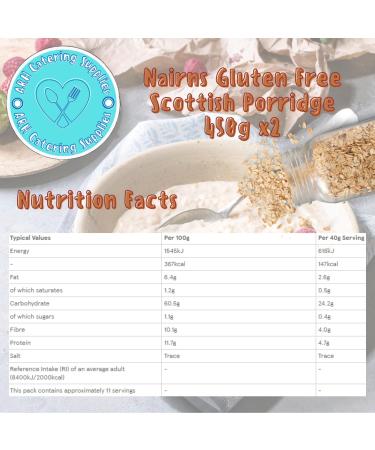 x2 Nairn's Gluten Free Real Porridge Oats 450g - The Ultimate Organic Gluten-Free Breakfast Experience - Buy Online on GoSupps.com