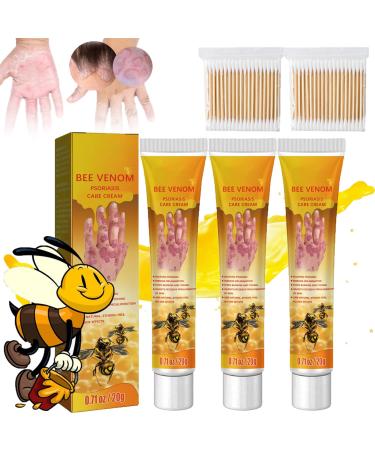 WOSLXM Bee Venom Psoriasis Treatment Cream New Zealand Bee Venom Professional Psoriasis Treatment Cream Soothing and Moisturizing Psoriasis Cream for All Skin Types (3PCS)