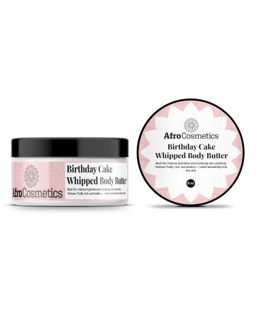 AFROCOSMETICS Birthday Cake Whipped Body Butter Hydates and Nourish 8 oz