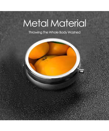 Fresh Mangoes 3 Compartment Round Pill Box Organizer - Portable Travel Pill Box for Easy Medication Management - Buy Online on GoSupps.com