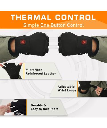 Unisex Heated Fingerless Gloves for Winter - Rechargeable Electric, Touchscreen, Ideal for Work and Cold Weather - Size: Small/Medium - Buy Online on GoSupps.com