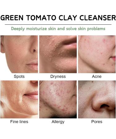 Green Tomato Clay Mask - Korean Skincare - Face Masks Skincare for Cleaning Pore Hydrating Nourishing - Clay Face Mask - Face Masks Beauty - Korean Face Mask - Skin Care Face Mask - Face Care - Buy Online on GoSupps.com