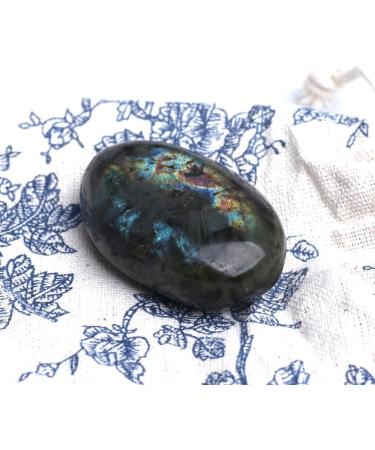 2 inches Labradorite Palm Stone Quartz Gemstone Worry Stone Crystal - Buy Online on GoSupps.com