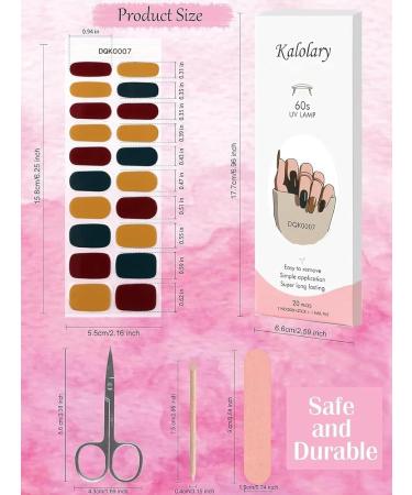 Kalolary Gel Nail Polish Strips Nail Gel Art Sticker Waterproof Full Nail Wraps Decal Sets with Scissors Nail File and Stick for Women Girls Nail Art Decor (UV/LED Lamp Required)-7 - Buy Online on GoSupps.com