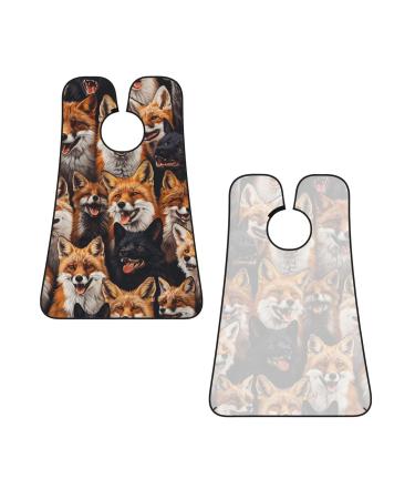 Fox Print Beard Bib Apron - Non-Stick Hair Catcher for Men | Perfect Shaving Gift | One Size Black - Buy Online on GoSupps.com