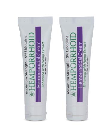 MARS WELLNESS HEMPORRHOID 5% Lidocaine Maximum Strength with Hemp Oil - Hemorrhoid Ointment Cream Topical Numbing - 1OZ - for Sections Hemmoroid Fissure Local and Anorectal Discomfort 1 Fl Oz (Pack of 2)