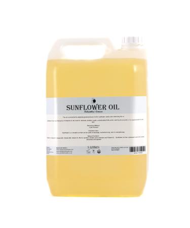 Mystic Moments |Organic sunflower carrier oil 5 liter -pure and natural oil Perfect for hair face nails aromatherapy massage and oil thinning vegan GVO -free