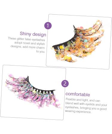 minkissy 5 Pairs Colored False Eyelashes Long Eyelashes for Halloween Lashes with Glitter Dramatic False Eyelashes Lashes with Color False Lash Chemical Fiber 3d European and American - Buy Online on GoSupps.com