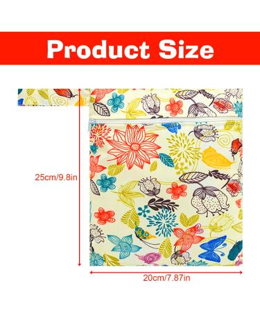 Rumyve Diaper Storage Bag - Waterproof, Washable, Portable Wet/Dry Bag for Travel - Flower Design - Buy Online on GoSupps.com