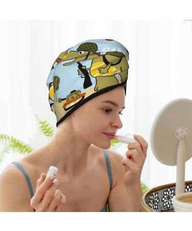 Super Absorbent Tyrannosaurus Rex Microfiber Hair Towel Wrap | Coral Velvet Quick Dry for Long Curly & Thick Hair - Ideal for Women - Buy Online on GoSupps.com