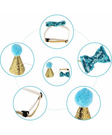 Dog Birthday Hat & Collar Set - Reusable Light Blue Party Accessories for Pets - Perfect for Puppies & Cats - Buy Online on GoSupps.com