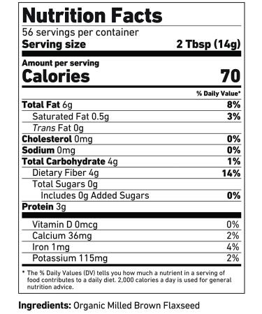Simpliful Organic Milled Brown Flaxseed 28oz - IntegriPure 1.75lb Pack - Ready-to-Eat Superfood - Buy Online on GoSupps.com
