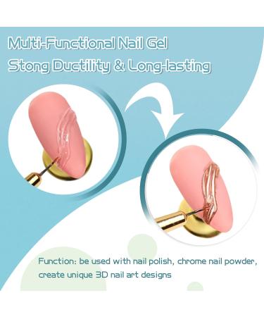 3D Painting Gel for Chrome Nail Powder - Clear Nail Sculpture Gel for 3D Nail Art - 15ml for Metallic Mirror Effect - Buy Online on GoSupps.com