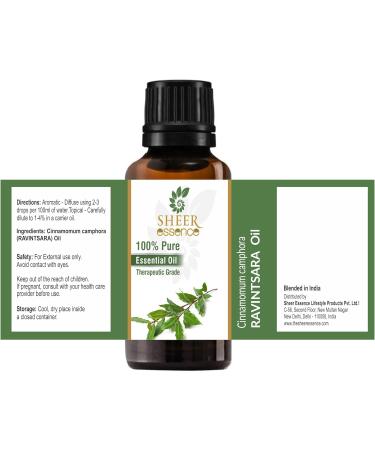 Ravintsara (Ho Leaf) Oil 15 ML - 100% Pure Natural Cinnamomum Camphora Essential Oil | Therapeutic Grade Undiluted & Uncut - International Shipping Available - Buy Online on GoSupps.com