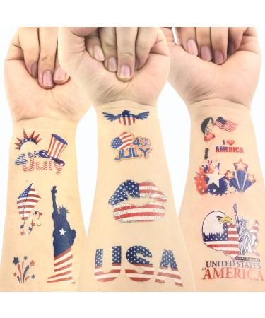 110 PCS Patriotic Temporary Tattoos for Adults Kids Fourth of July Temporary Tattoos USA Tattoos for