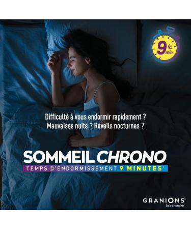 GRANIONS Chrono Sleep - Melatonin 1.9 mg Adult Sleep - Melatonin + Valerian + Passion Flower + GABA - 9 min Sleep Time to Sleep - Melatonin Fast Action - 1 Month-30 Bi-Layer Tablets - Buy Online on GoSupps.com