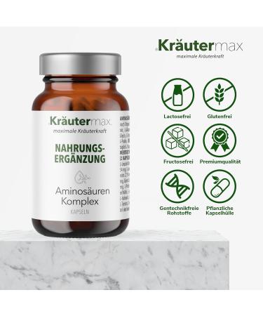 Herbal Max Amino Acids Capsules | High-Dosed Essential Amino Acids Complex | 60 Pieces | Original Recipe | International Shipping Available - Buy Online on GoSupps.com