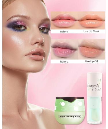 2Pcs Apple Lime Lip Balm Honey Pot Lip Mask & Lip Glowy Oil Lip Care Set Propolis Moisturize & Nourish Lip Gloss Repair Reduce Lip Line & Protect & Plump Dry Cracked Lip Scrub Exfoliator -Set D - Buy Online on GoSupps.com