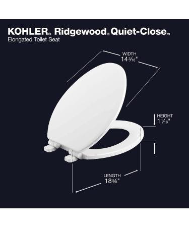 KOHLER 20454-96 Ridgewood Quiet-Close Elongated Biscuit Toilet Seat - Buy Online on GoSupps.com