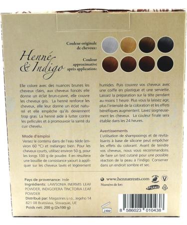 Henna & Indigo - Brown - Natural coloring & Hair care - Powder - 200g - Buy Online on GoSupps.com