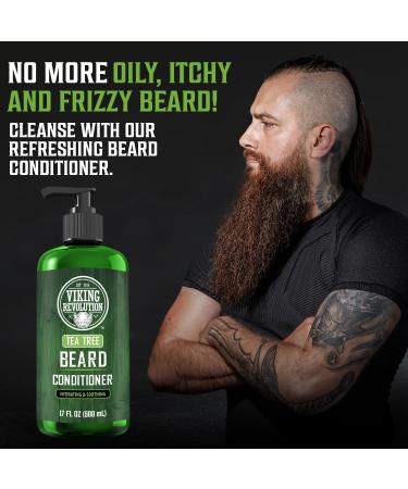 Viking Revolution Tea Tree Beard Conditioner for Men - Natural Beard Softener with Argan & Jojoba Oil | Strengthen & Moisturize Beard Care (17oz - Buy Online on GoSupps.com