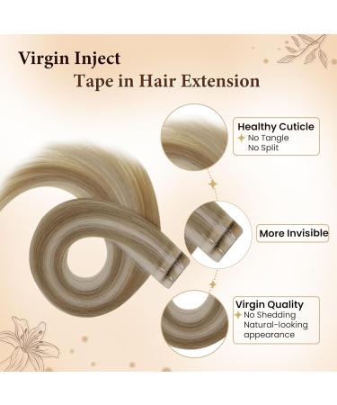 Buy Hetto Real Hair Tape-In Extensions - Remy Injected Hair Ash Blonde Highlights 50cm 5pcs - #17/23 #16/22 - Light Blonde 20 Inch - Buy Online on GoSupps.com