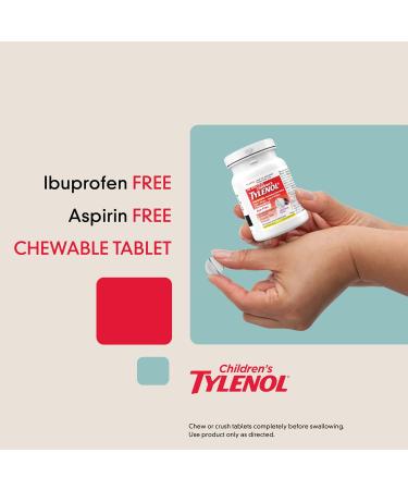 Children's Tylenol Dye-Free Chewables 160 mg Acetaminophen Pain Reliever & Fever Reducer for Kids' Cold + Flu Symptoms Headache Sore Throat & Toothache Aspirin-Free Wild Berry 24 ct Wild Berry Dye Free - Buy Online on GoSupps.com