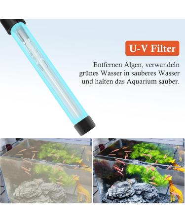 Buy Fedour 165GPH Aquarium Filter U-V with Timer | Adjustable 8W Pump for 30-180L Tanks | Biochemical & Activated Carbon Filtration - Buy Online on GoSupps.com