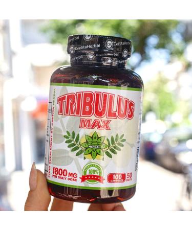 Bulgarian Tribulus Max | 1800mg Daily Dose (50 Days Supply) | Tribulus Terrestris Extract | Natural Testosterone Booster | Muscle Growth | Strenght | Food Supplement by Cvetita Herbal - Buy Online on GoSupps.com