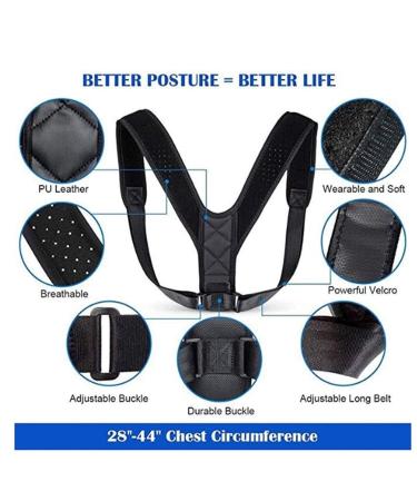 Brace Support Belt Adjustable Back Support Posture Corrector Men Clavicle Spine Back Shoulder Lumbar Posture Correction A M - Buy Online on GoSupps.com