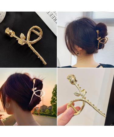Gold Large Claw Clips for Thick Hair - Strong Hold Non-Slip Hair Clips (8 PCS) - Buy Online on GoSupps.com