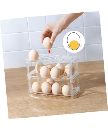 GLEAVI 2pcs Egg Grid Eggs Plastic to Go Containers Egg Organizer Plastic Egg Holder Dispenser Refrigerator Transparentx2pcs 22.3X16.2X10.1CMx2pcs - Buy Online on GoSupps.com