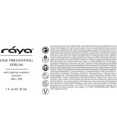 RAYA Line Preventing Serum - Anti-Aging Facial Treatment for All Skin Types | Reduce Fine Lines & Wrinkles - International Shipping Available - Buy Online on GoSupps.com