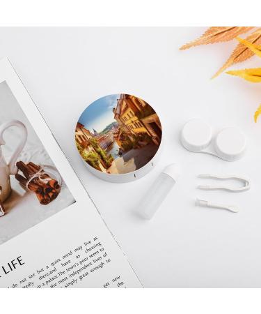 Portable Scenic Summer Old Town Contact Lens Case | Travel-Friendly Storage Box for Contacts - Buy Online on GoSupps.com