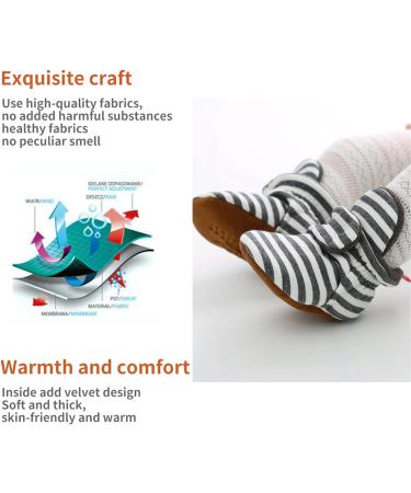 TMEOG Baby Booties - Infant Boots for Boys & Girls 0-18 Months - Black Striped - Size 0-6 Months - Buy Online on GoSupps.com