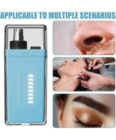 Nose Hair Removal | Rechargeable Nasal Hair Trimmer Portable Nose Trimmer Waterproof Eyebrow Trimmer for Hygienic Grooming & Easy Cleaning Blue - Buy Online on GoSupps.com