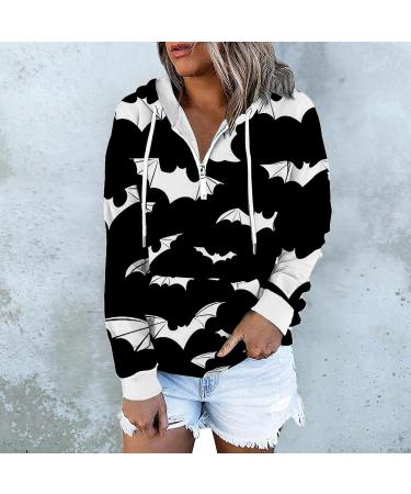 Halloween Costumes Casual Long Sleeved Zippered Tie Hat Sweater Hoodie with Front Pocket Women White Medium - Buy Online on GoSupps.com