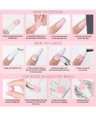 STARVINA 5-in-1 Solid Builder Gel Nail Kit - Pink, White, Clear | Non-Stick Gel for Acrylic Nails | UV Lamp Required for Nail Extension, Carving, 3D Art - Buy Online on GoSupps.com