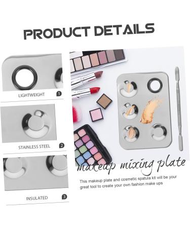 Palette Maquillage Acier Inoxydable avec Spatule Plateaux de M lange pour Fond de Teint et Ombres Paupi res Surface Portable pour Maquillage Professionnel - Buy Online on GoSupps.com