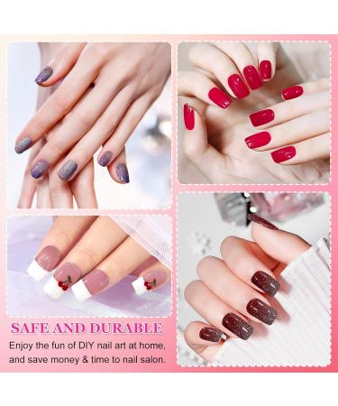 Ceboic Half Hardened UV Gel Strips - 22 Self-Adhesive French Nail Polish Stickers | Salon Quality Red Gel Nail Foils for Women & Girls | Christmas Nail Art Decoration - Buy Online on GoSupps.com