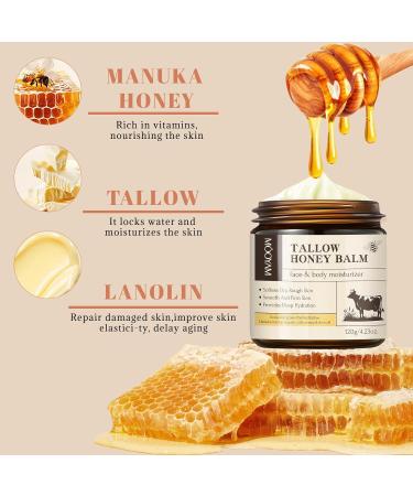 XWUX Beef Tallow Face Cream 2 pieces Segum Honey Facial Balm 100 Grassfed Beef Tallow Balm Face Cream Sego Face Cream Deep care for face and body 120 g x 2 - Buy Online on GoSupps.com