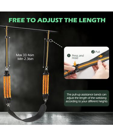 Buy ALongSong Heavy Duty Pull Up Assistance Bands | Adjustable Resistance Bands with Foot Pads for Body Strength Training - Orange - Buy Online on GoSupps.com